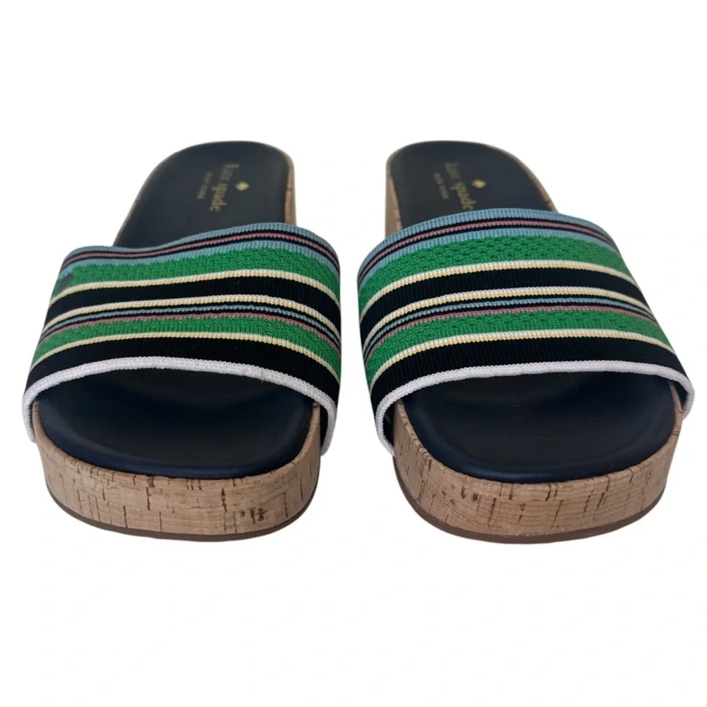 KATE SPADE NEW YORK Stripped Breeze Slide Platform Wedges - Picture 4 of 10